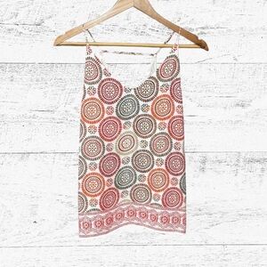 LOFT Pink Camisole with Ornate Medallion Design